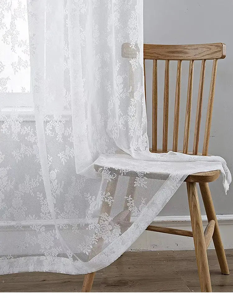 Floral Lace Curtain for Elegant Window Decor