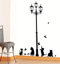 Black Cat Wall Stickers for Kids' Room Decor (Set)
