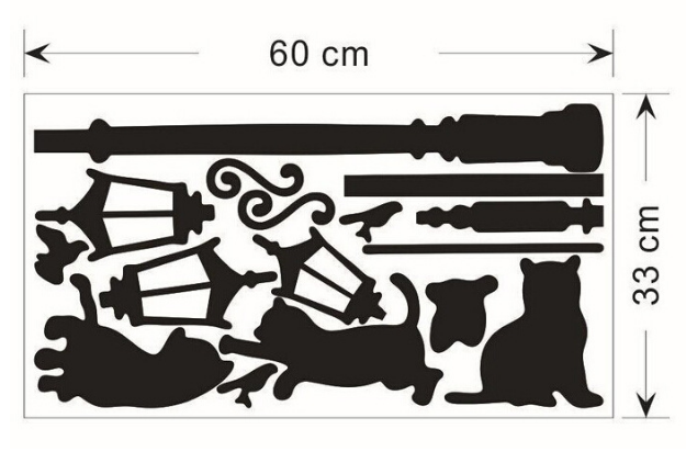 Black Cat Wall Stickers for Kids' Room Decor (Set)