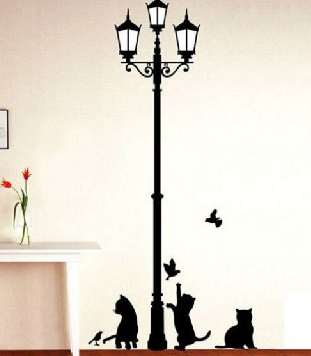 Black Cat Wall Stickers for Kids' Room Decor (Set)